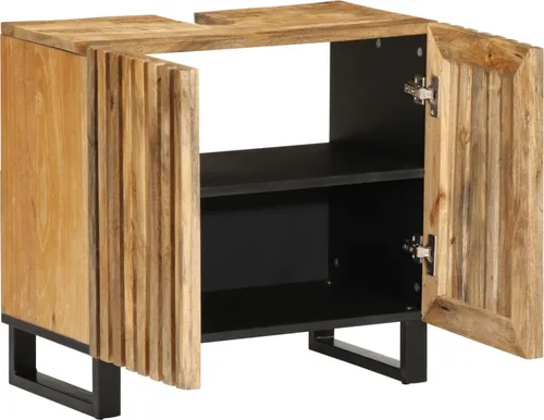 vidaXL Waschbeckenunterschrank aus massivem Mangoholz 62x34x58 cm