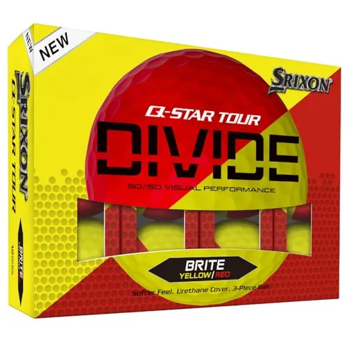 Srixon Q-Star Divide 12 Golfbälle Tour-Qualität - Perfekt für das Kurze Spiel - FastLayer-Kern - Hohe Ballkompression