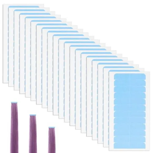 Stück Ersatztapes Klebestreifen,Doppelseitiges Klebekraft Haar Klebeband,Ersatztapes für Tape In Hair Extensions Echthaar,Perückenband Doppelseitige Klebebänder (4 x 0.8 cm, Blau) 240