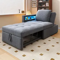 Polsterbett Schlafsofa 3 in 1 mit LED und USB-Anschlüssen