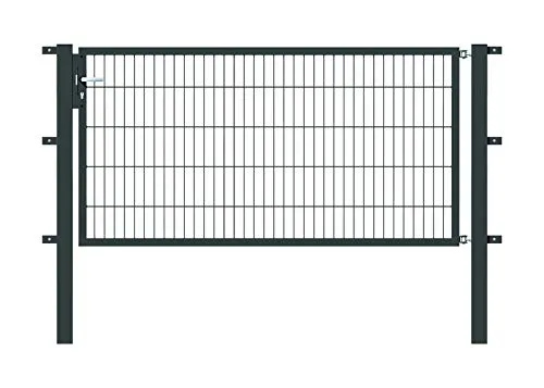 Einzeltor ALBERTS Flexo 200 x 100 cm Typ 6/5/6 - Gartenzäune aus robustem Metall, anthrazitfarben und inklusive stabilen Pfosten für eine sichere und stilvolle Einfriedung.