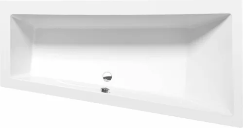 HAK Badewanne Andra, rechts, 180x90cm - Raumsparbadewanne - Sanitäranlagen & Zubehör – Asymmetrische Badewanne für kleine Bäder, stabil und platzsparend mit Wannenfüßen, ideal für optimale Raumnutzung.