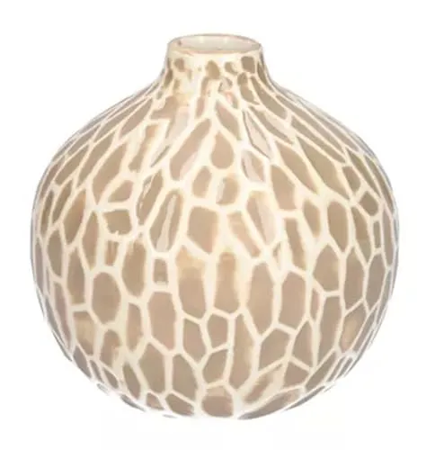 itsisa Deko Vase Safari Taupe H:12 cm aus Keramik - Vasen, Dekoration, Keramikvase, moderner Deko Stil