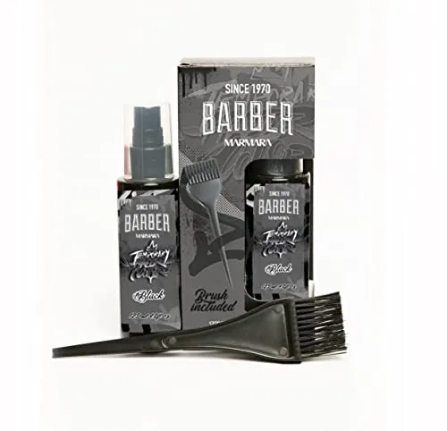 Produktbild BARBER MARMARA Temporary Hair Color Schwarz 125ml / Schnurrbart Bart und Haar Farbe/eliminiert Grau für ein dickeres und volleres Aussehen/Frei von Ammoniak und Peroxid/Fertige Mixtur