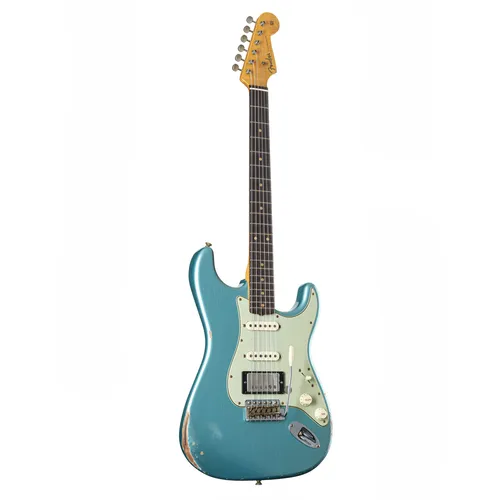 Fender Limited Edition '59 Stratocaster HSS Relic - Daphne Blue Metallic - Exklusive E-Gitarre aus dem Fender Custom Shop mit einzigartigem Relic-Finish. Handgefertigter Korpus aus Erle, vielseitige HSS-Pickupkonfiguration und hervorragender Spielkomfort für anspruchsvolle Musiker.
