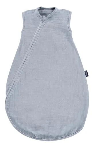 Kinderhaus Blaubär Alvi Kinderschlafsack Sommertraum & Windel Blaubaer | Sommerschlafsack | Leichter Baumwollschlafsack TOG-Wert 0,5 | Mull Baby Schlafsack ohne Ärmel | Außensack für Jungen & Mädchen