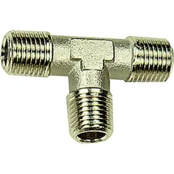 Riegler T-Stück, außen/außen/außen, R 1/2, SW 21, Messing vernickelt