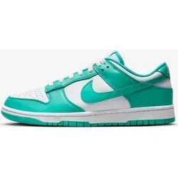 Nike Dunk Low Leder-Sneakers in Türkis/Weiß, Größe 43 von Nike