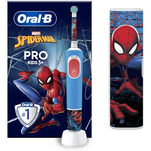 Oral B Vitality Pro Kids Spiderman Elektrische Zahnbürste - Elektrische Zahnbürsten, kindgerechtes Design mit Spiderman für spielerisches Zähneputzen und optimalen Schutz der Zähne