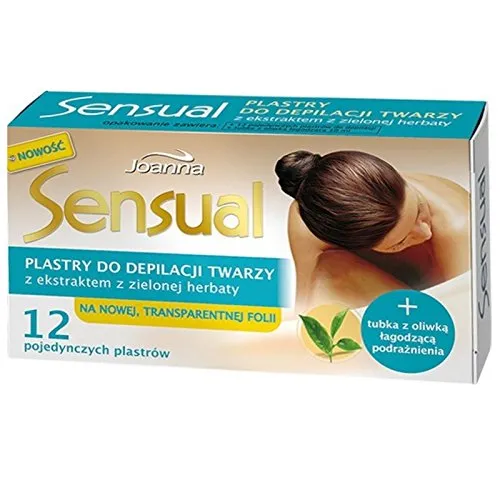 JOANNA_Sensual plastry do depilacji twarzy z ekstrakter z zielonej herbaty 12szt.
