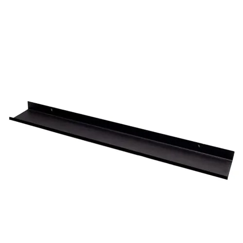 MILUKA Wandregal Schwarz Metall | Bilderleiste 70 cm Long | Modular Wandboards, Für Dekos, Bilderrahmen, Buch, Böden | Schwebendes Regal Wand für Küche, Büro, Wohnzimmer