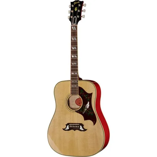 Gibson Dove Original Antique Natural Westerngitarre - Westerngitarre, Made in USA; geflammtes Ahornmassiv, massive Sitka-Fichtendecke; mit LR Baggs VTC Tonabnehmersystem für besten Klang; inkl. Koffer