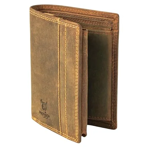 MATADOR Herren Geldbörse aus Leder mit RFID Schutz - Herren-Geldbörsen aus handgefertigtem Echtleder, bietet RFID Schutz und viele Fächer für Karten und Münzen. Ein stilvolles und sicheres Accessoire für jeden Tag.