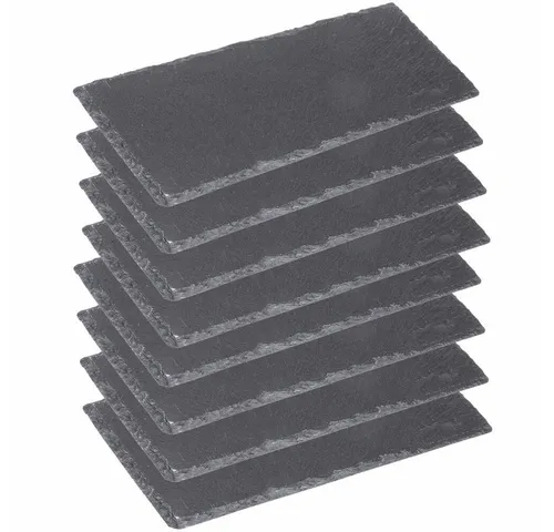 Westmark 8 Naturschiefer-Servierplatten - Elegantes 8-teiliges Set aus Naturschiefer, ideal zum stilvollen Servieren von Snacks und Fingerfood. Mit kratzfester Oberfläche und handgefertigter Bruchkante – jedes Stück ein Unikat!