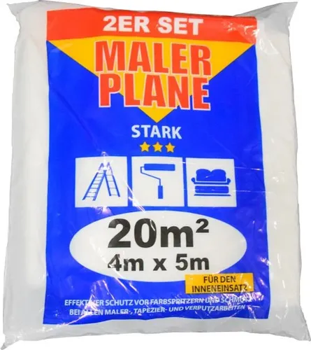 JUFOL Abdeckplane 2-er Set 2 mal 4 x 5 m, transparent Abdeckplane