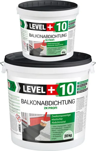Balkonabdichtung 2K, 24 kg, Terrasse, Balkone, Keller, Dusche, Bad, Schwimmbäd, Dichtschlämme, Abdichtung RM10