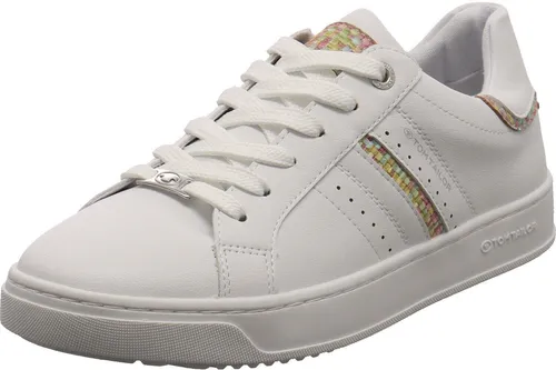 Tom Tailor Damen 5390470034 Sneaker, White-Multi, 37 EU - Damen-Sneaker mit sportlich schlichtem Design, ideal für den Alltag und besonders bequem für stundenlangen Tragekomfort.