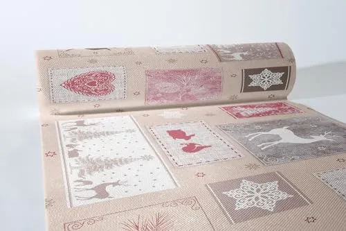 Sovie HORECA Tischläufer Karina aus Linclass® Airlaid, Einweg Weihnachtstischläufer Winterlich, ideal für Winterfeiern, Advent & Weihnachten, 40 cm x 24 m, 1 Stück