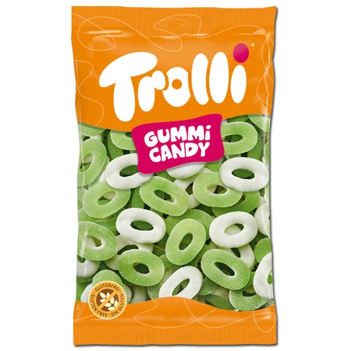  Trolli Apfelringe, Fruchtgummi, 1 Kg Beutel 5,99€/1kg in grün von Trolli