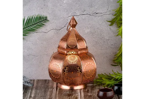 Marrakesch Teelichthalter Lamisa Kupfer in orange von Marrakesch Orient & Mediterran Interior