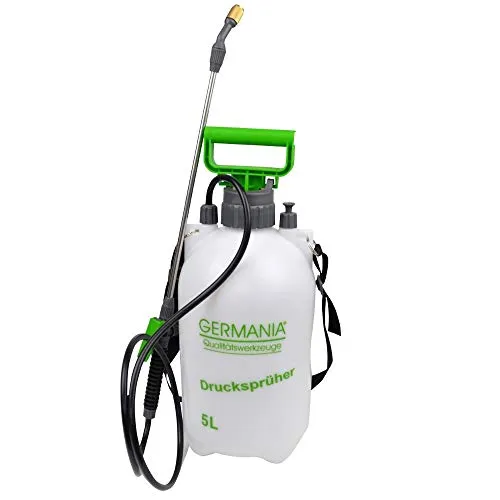 Drucksprüher 5 Liter von Germania - Gartenspritze mit Sicherheitsüberdruckventil und langlebigem Edelstahl-Sprühkopf für präzise Bewässerung. Ideal für Gartenliebhaber!