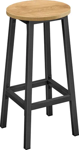 Moderner Barhocker Eiche/Schwarz – Stabil und Platzsparend