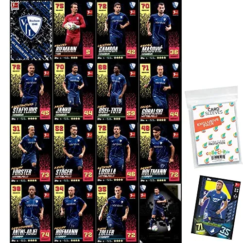 collect-it.de MY HOME OF CARDS + TOYS Exklusive Aufbewahrungshüllen im Bundle mit Topps Match Attax - 2022/23 - Mannschaftspaket - VFL Bochum 1848 + 1 seltene Nationalspieler Karte
