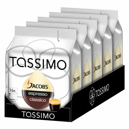 TASSIMO JACOBS Espresso Classico - 80 T-DISCS - Kaffeekapseln für Tassimo mit herzhaftem Espresso-Geschmack, ideal für Kaffeeliebhaber, die Wert auf Qualität legen.
