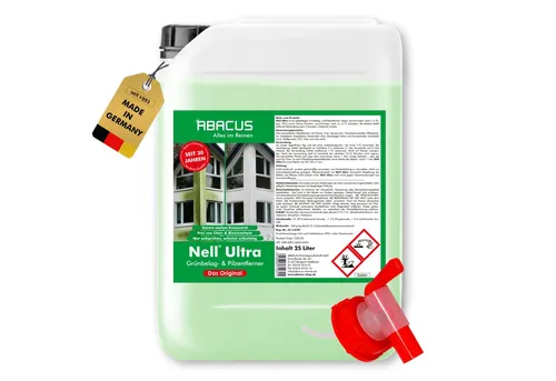 ABACUS Nell Ultra Algenentferner - Grünbelagentferner mit Langzeitwirkung, entfernt selbsttätig Algen und Flechten ohne Schrubben - ergiebig für bis zu 100 m², biologisch abbaubar und chlorfrei.