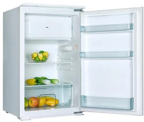 PKM Einbau Kühlschrank KS120.4A++EB - Kompakter Einbau Kühlschrank mit LED-Innenbeleuchtung und frostfreier Automatik, ideal für kleine Küchen. Energieeffizienzklasse E, leise mit 39 dB, und jährlicher Verbrauch unter 200 kWh.
