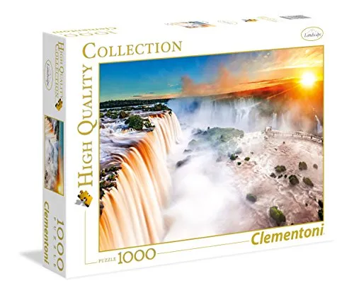 Clementoni 39385 Wasserfall – Puzzle 1000 Teile, Geschicklichkeitsspiel für die ganze Familie, buntes Legespiel, Erwachsenenpuzzle ab 14 Jahren