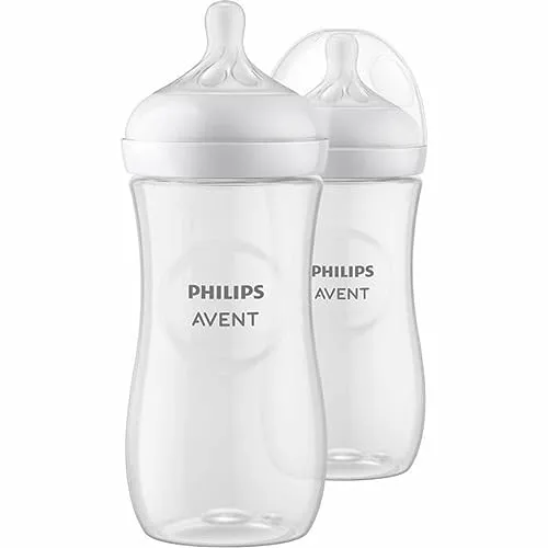 Philips Avent Natural Response Babyflasche 2 x 330 ml - Babyflaschen aus BPA-freiem Material, ideal für Babys ab 3 Monaten, mit breitem Hals und variierbarem Saugerdurchfluss für ein natürliches Trinkerlebnis.