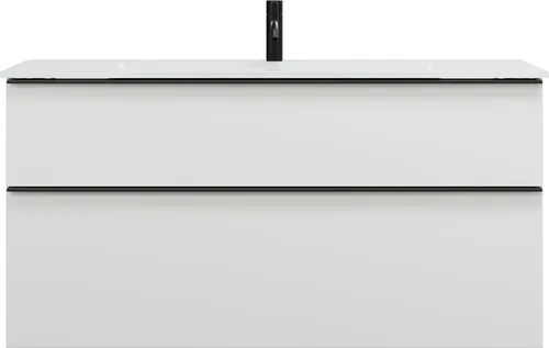burgbad Eqio Waschtischkombination mit Glaswaschtisch 122 cm