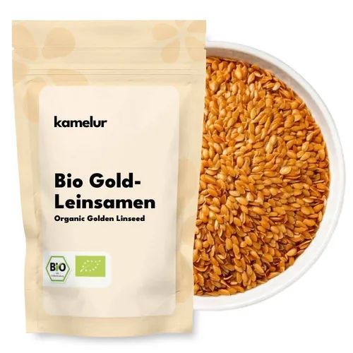 500g BIO Goldleinsamen ganz, Leinsaat ohne Zusätze 14,98 EUR/kg