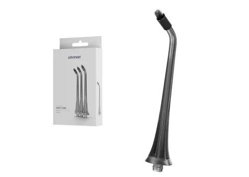 Zahnheld Aufsteckbürsten Zahndusche Ersatzdüsen Deep Care - für Zahnheld Munddusche Aquadent, 3 Stück, Schwarz, mit extra Borsten, im 3er, 6er oder 9er Set, Zahnpflege Set, Water Flosser, effektive Reinigung Zahnzwischenräume, für Munddusche