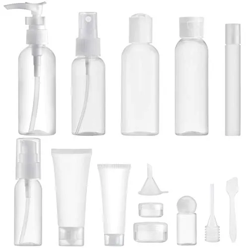 Toureal 14-teiliges Set Leere Reiseflaschen (max. 100ml) für Kosmetik