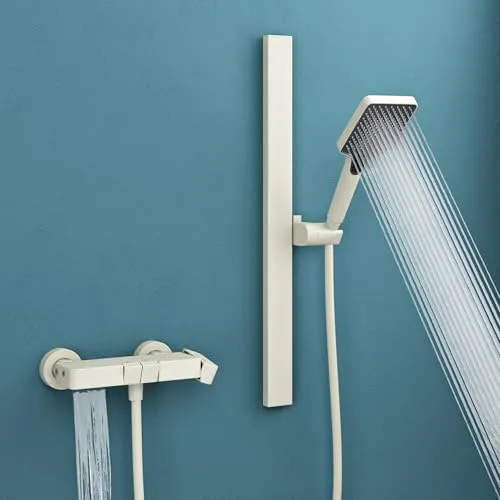 Mai & Mai Duschsystem mit Regendusche – Höhenverstellbar & 3 Strahlarten - Modernes Duschsystem in Weiß aus Aluminium, mit drei Strahlarten für ein individuelles Duscherlebnis. Höhenverstellbar und einfach zu montieren, bringt es Komfort und Stil in Ihr Badezimmer.