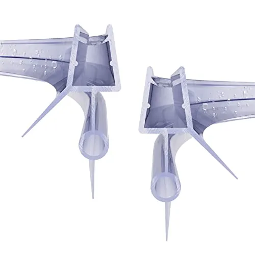 WITEN&NOCK 2 x 70cm Ersatzdichtung Duschdichtung gebogen Wasserabweiser Runddusche Viertelkreis mit runder Schlauch und verlängerter Dichtlippe für Duschkabine 5-6mm