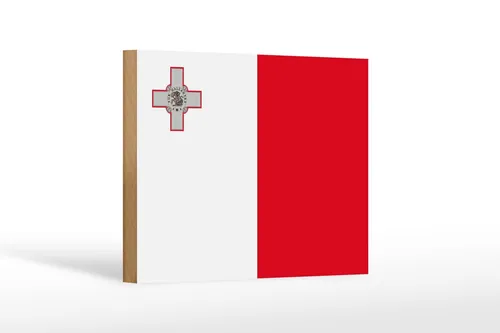 Holzschild Flagge Maltas 18x12 cm Flag of Malta Deko Schild von Femer