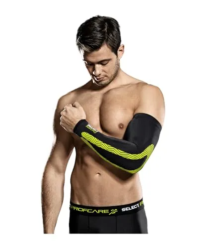 Select Kompressions-Armbandage L - Schwarz - Bandage mit speziellem Silikonmuster für optimalen Halt und Bewegungsfreiheit, ideal für Sport und Alltag, angenehmer Tragekomfort.