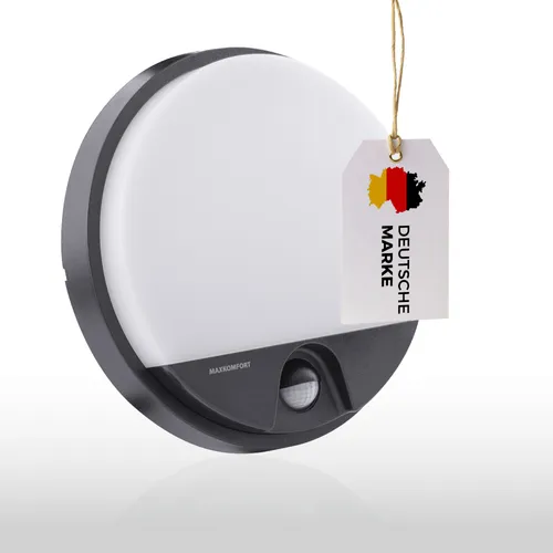 ALMAZ LED Außenwandleuchte mit Bewegungssensor – 15W, 1100lm - Lampen mit IP54 Schutz, ideal für Eingänge und Wege. Bewegungsmelder mit 140° Erfassungswinkel und bis zu 9m Reichweite für mehr Sicherheit und Komfort.