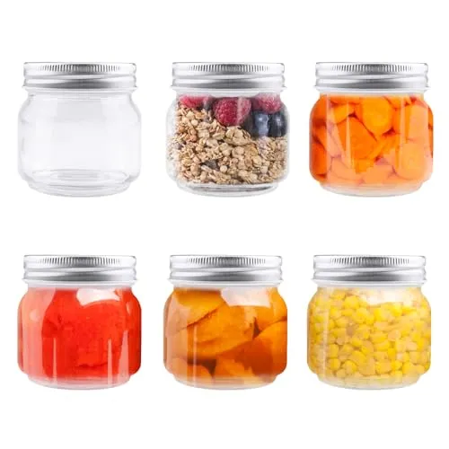 Zosenyer Einmachgläser, 6 Stück Overnight Oats Gläser 250ml, Häufig als Schraubgläser mit Deckel vorratsgläser für Hausgemachte Desserts Joghurt Pudding Marmelade Verwendet