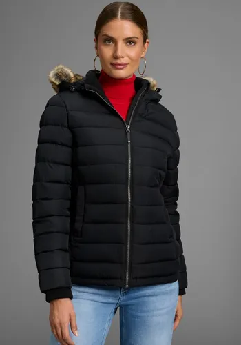 Polarino Steppjacke Kapuze mit Fellimitat zum Abnehmen