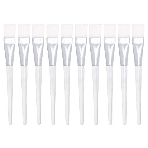 ANCLLO 10-teiliges Gesichtsmaske Pinsel Set - Synthetisches Haar, Transparenter Kunststoffgriff - DIY Make-up-Tool für Gesichtsmaske, Augenmaske & Hautpflege