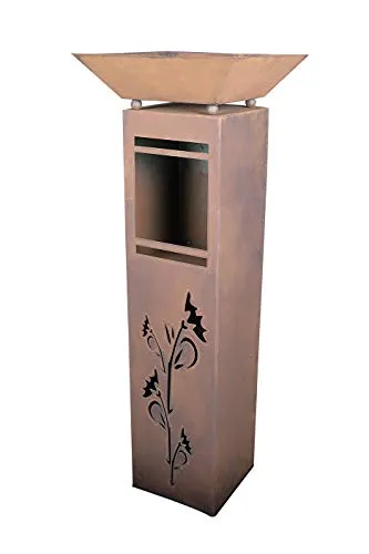 Generisch XL Rost Säule + Schale RS52 + S03 Blumensäule Rostsäulen Rost Deko Rostsäule rostig