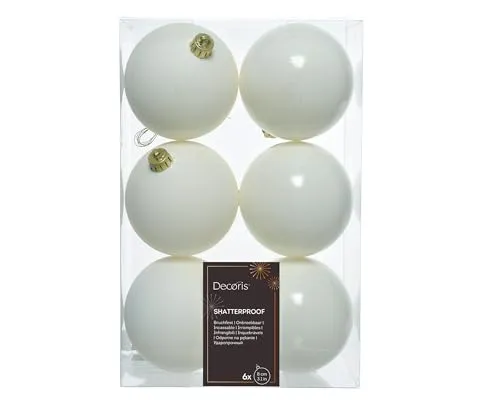 Weihnachtskugeln Christbaumkugeln Kugeln Baumkugeln wollweiß bruchfest 80mm … 6