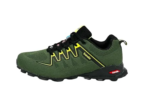 Nowaland Damen Herren Wanderschuhe Bequeme Trail Running Trekkingschuhe Laufschuhe Freizeit Schuhe (Dunkelgrün-Grün,46)