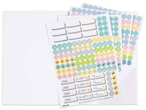 Betzold - Sticker zum Design-Schulplaner, 4 Bögen - Lehrerkalender Zubehör
