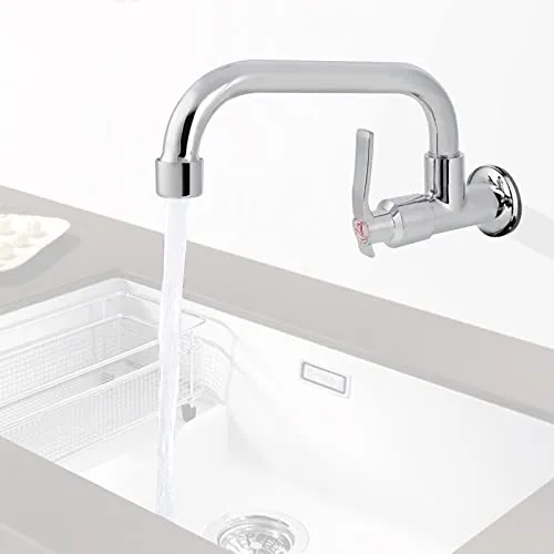 Einzelne Kaltwasserhahn, G1/2in Wasserhahn Wandmontage Kaltwasser, Wand Wasserhahn Badezimmer, Küchenarmatur Wandmontage für die Küche zu Hause Verwendung Edelstahl(25cm)