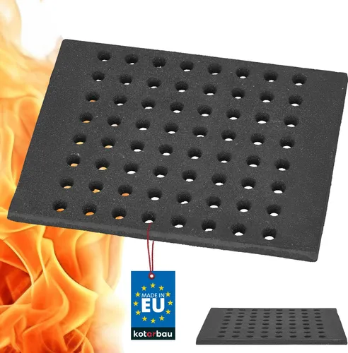 KOTARBAU® Gusseisen Kaminrost 30 x 24 cm Kaminofen Rost Ascherost für Kaminöfen Ofenrost Massiv & Robust Gussrost Eckig